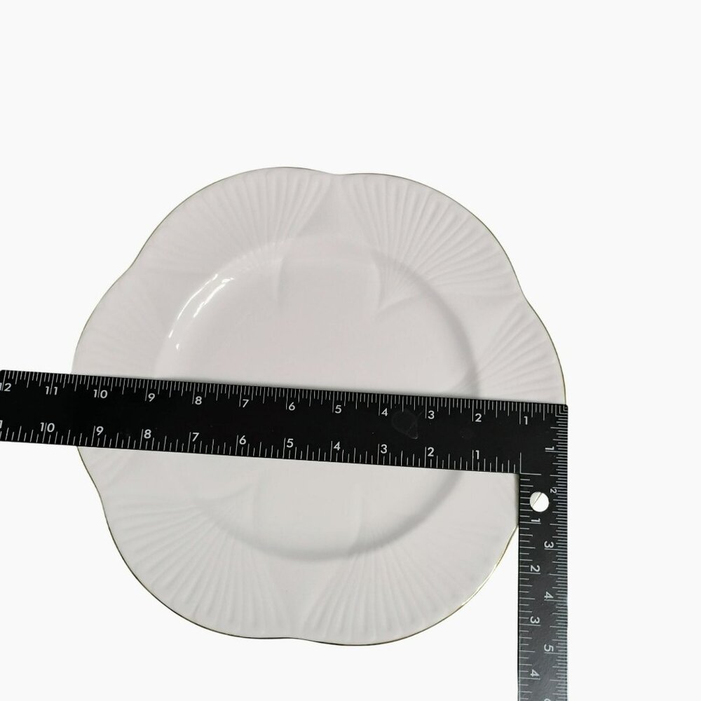 Vintage Shelley Regency White Dinner Plates Set of 2 Gold Trim England 1940s - Picture 5 of 8